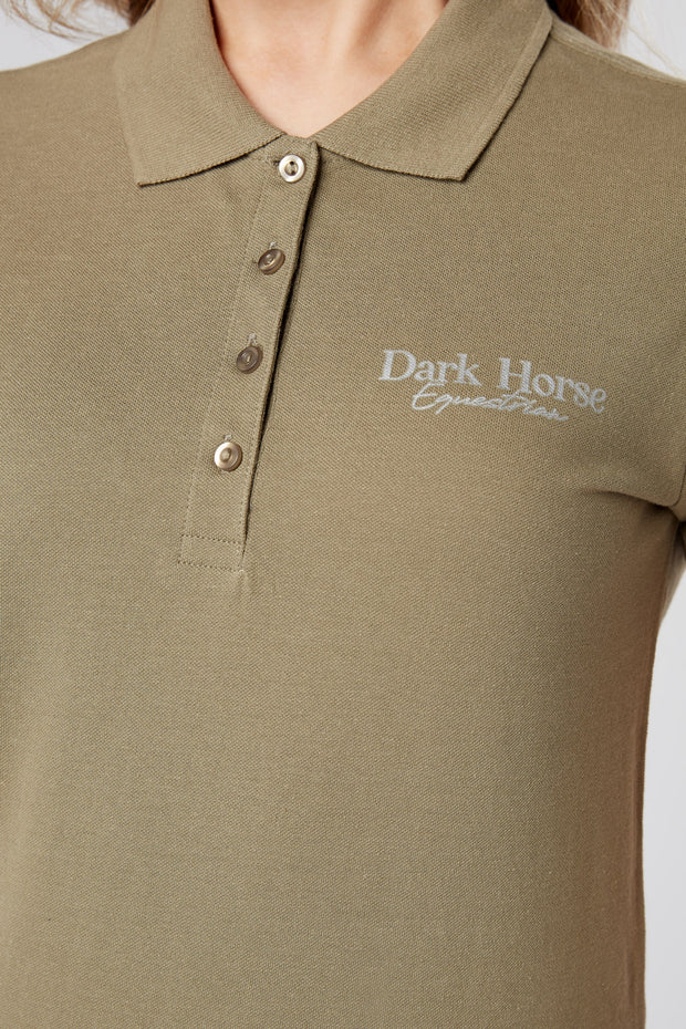 Dark Horse Ladies Cotton Polo Shirt - Light Khaki