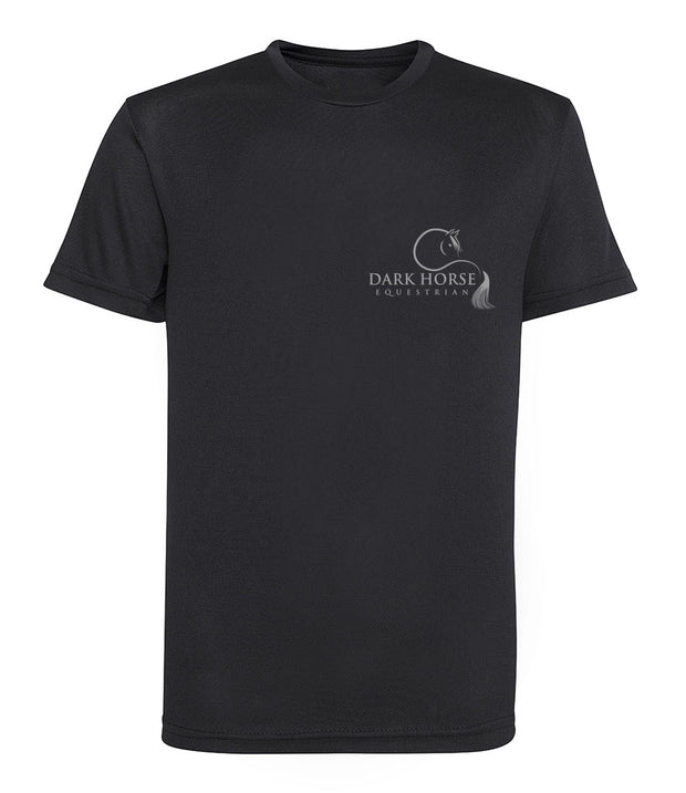 Young Rider Dark Horse Logo Pro Tech T-shirt - Jet Black