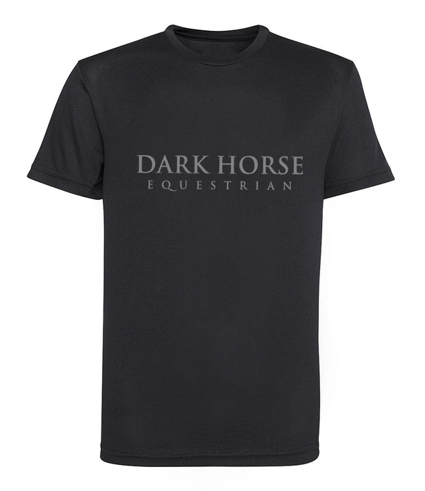 Young Rider Dark Horse TEAM Pro Tech T-shirt - Jet Black