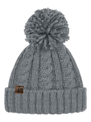Dark Horse Equestrian Cable Knit Beanie - Grey