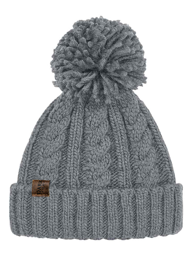 Dark Horse Equestrian Cable Knit Beanie - Grey