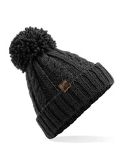 Dark Horse Equestrian Cable Knit Beanie - Black