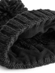 Dark Horse Equestrian Cable Knit Beanie - Black