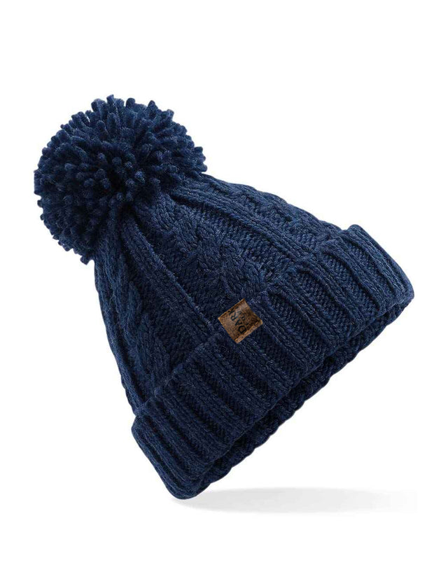 Dark Horse Equestrian Cable Knit Beanie - Navy