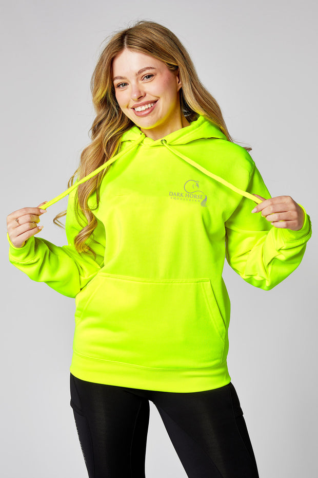 Dark Horse Equestrian Neon Hoodie - Yellow