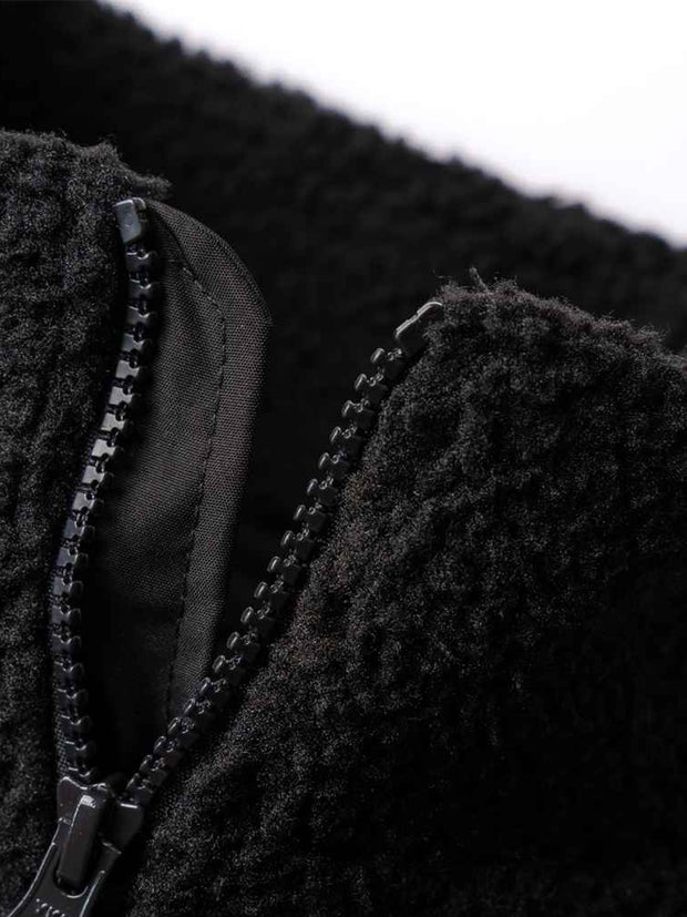Dark Horse Deluxe Sherpa Fleece 1/4 Zip- Black