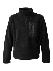 Dark Horse Deluxe Sherpa Fleece 1/4 Zip- Black