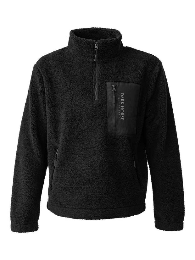 Dark Horse Deluxe Sherpa Fleece 1/4 Zip- Black