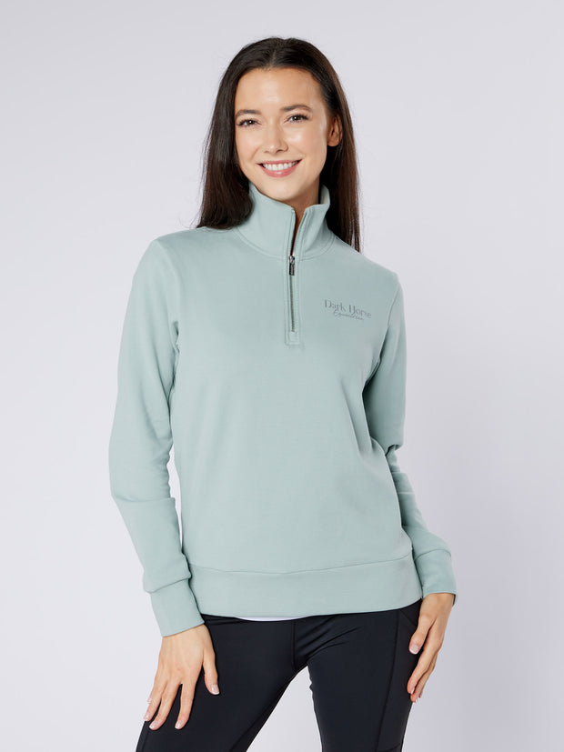 Dark Horse Ladies Signature Quarter Zip Sweatshirt - Sage