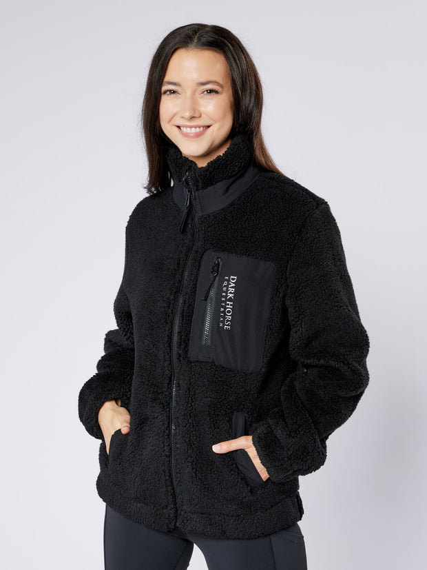 Dark Horse Deluxe Sherpa Fleece Jacket - Black