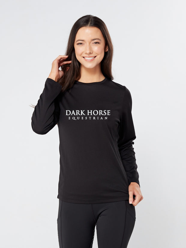 Dark Horse Team Pro- Tech Air Long Sleeve Training Top - Jet Black