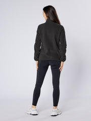 Dark Horse Zip Through Fleece Jacket - Jet Black