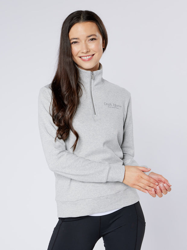 Dark Horse Ladies Signature Quarter Zip Sweatshirt - Ash