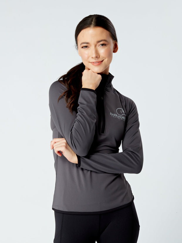 *sale* Non Returnable Dark Horse Core Breathable Performance ½ Zip Top- Charcoal