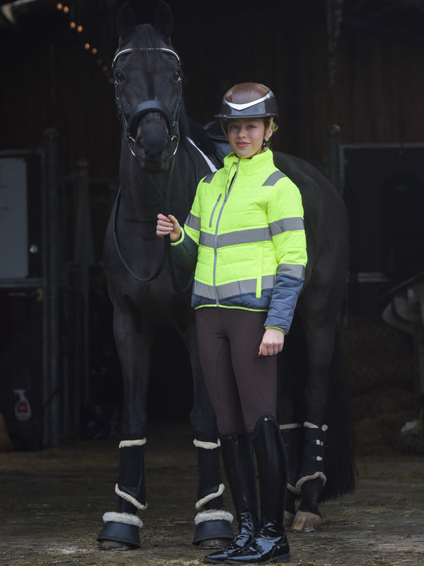 Dark Horse High Visibility Ladies Padded Jacket - Flo Yellow