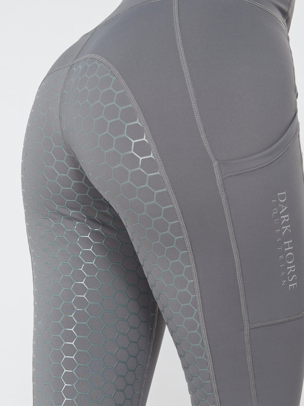 Dark Horse Flex- Tech Core© Full Silicone Seat Riding Tights - Grey