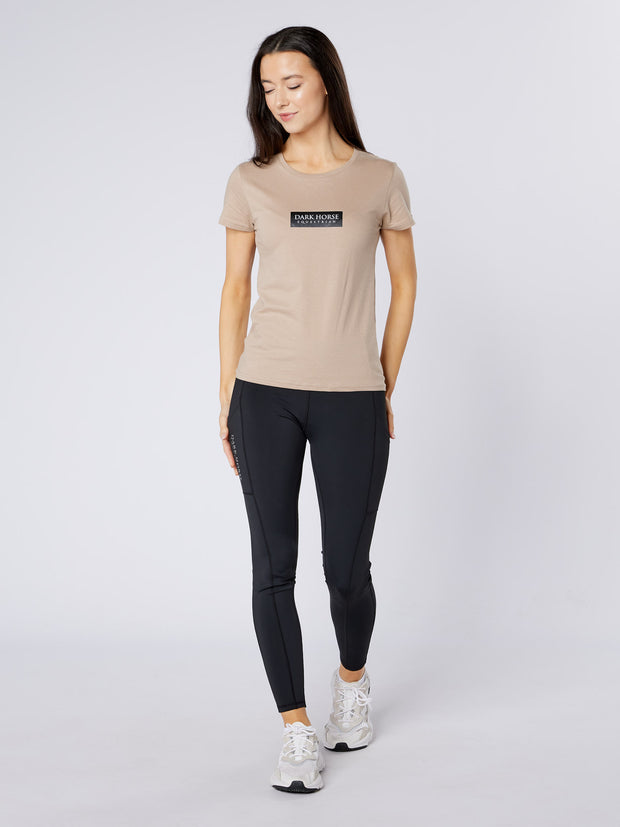 Dark Horse Ladies Classic Slogan T-Shirt - Almond