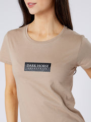 Dark Horse Ladies Classic Slogan T-Shirt - Almond