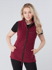 Dark Horse Fleece Gilet - Burgundy