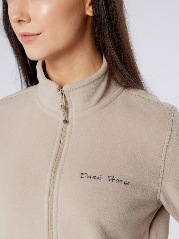 Dark Horse Zip Through Fleece Jacket - Stone