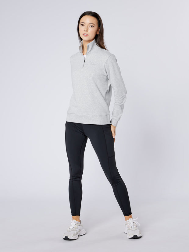 Dark Horse Ladies Signature Quarter Zip Sweatshirt - Ash