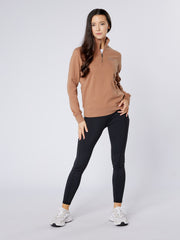 Dark Horse Ladies Signature Quarter Zip Sweatshirt - Caramel