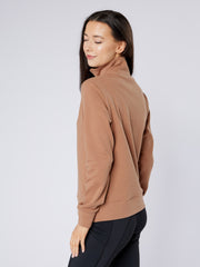 Dark Horse Ladies Signature Quarter Zip Sweatshirt - Caramel