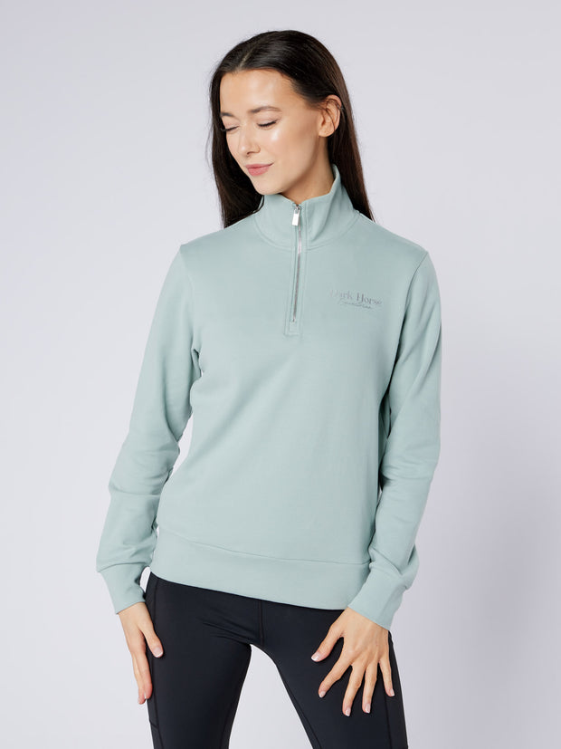 Dark Horse Ladies Signature Quarter Zip Sweatshirt - Sage