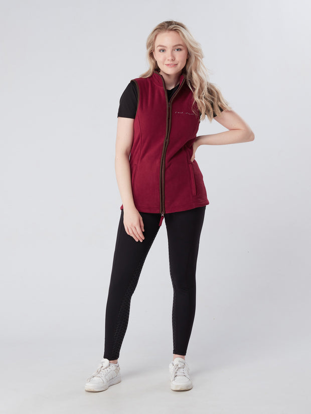 Dark Horse Fleece Gilet - Burgundy