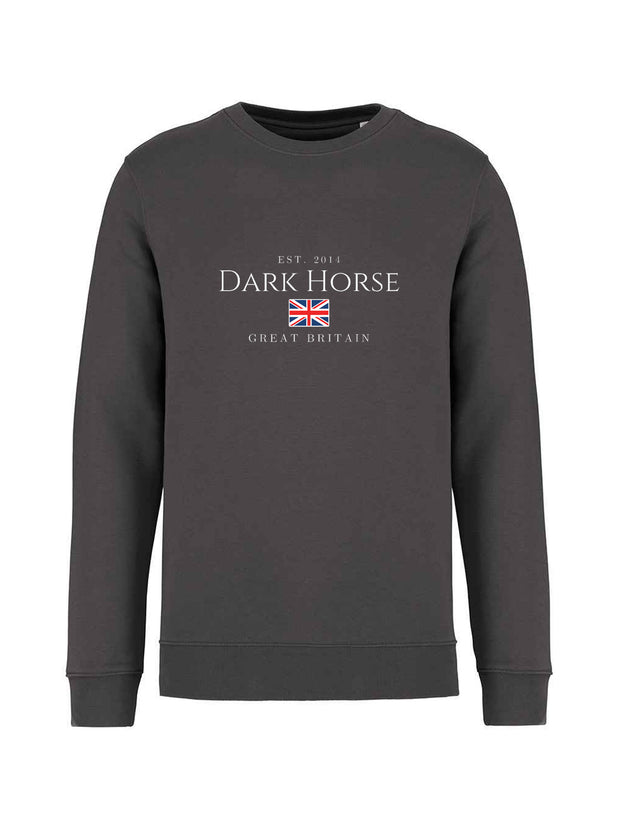 Dark Horse Deluxe Heavyweight GB Flag Sweatshirt - Charcoal
