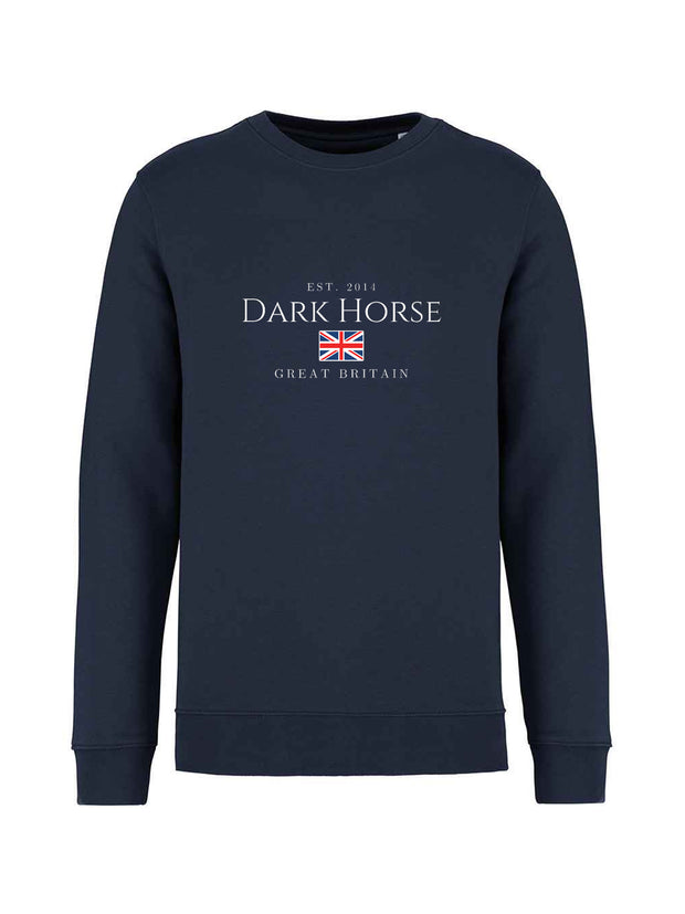 Dark Horse Deluxe Heavyweight GB Flag Sweatshirt - Dark Navy