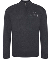 Dark Horse Knitted Quarter Zip Sweatshirt - Charcoal