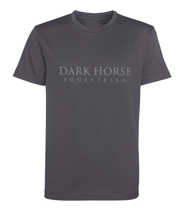 Young Rider Dark Horse TEAM Pro Tech T-shirt - Charcoal