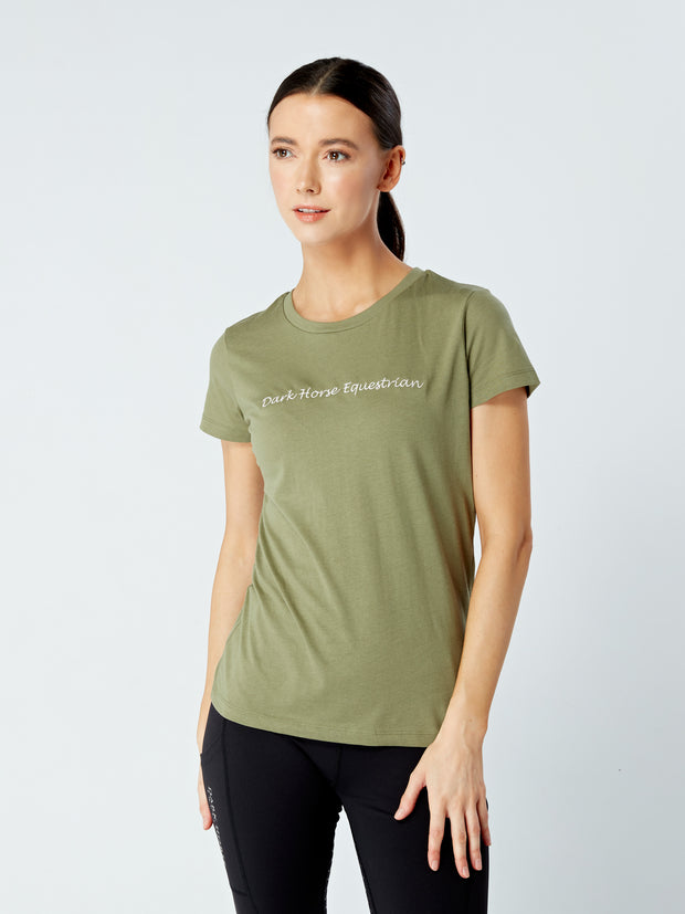 Dark Horse Ladies Signature T-Shirt - Soft Olive