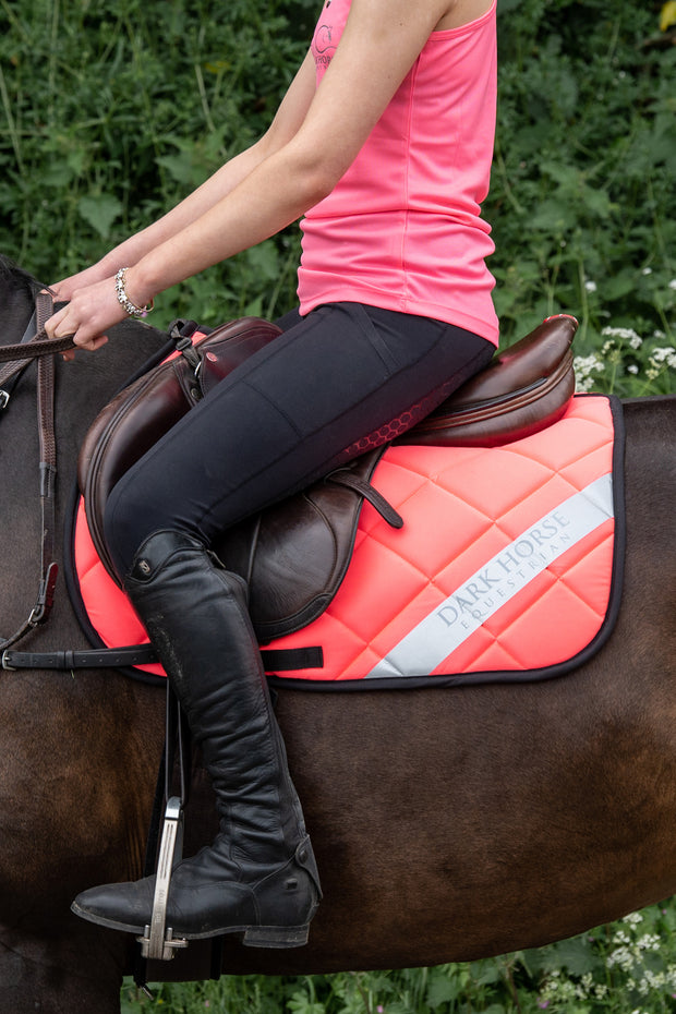 *Clearance* Non Returnable Dark Horse High Visibility Saddle Pad - Pink