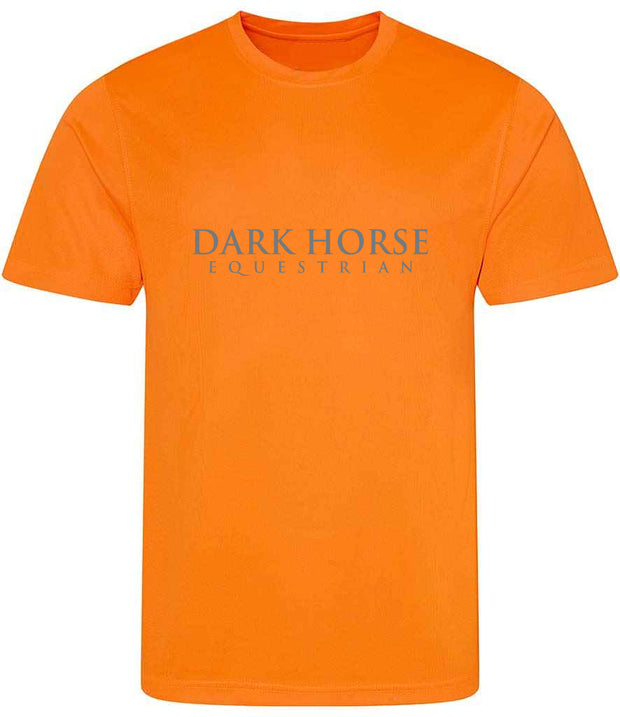 Young Rider Dark Horse TEAM Pro Tech T-shirt - Neon Orange